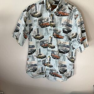 Clear Water Outfitters Vintage Cars All Over Print Hawaiian Shirt M